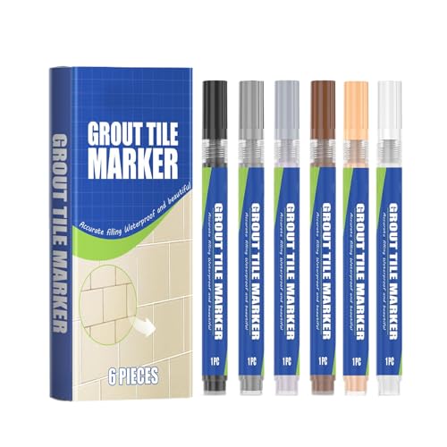 GkgWuxf Rotulador para Juntas - 6 Piezas Bolígrafo Reparador de Azulejos Colores,Colorante Reparador Duradero Para Baños Piscinas Balcones Terrazas Cocinas Comerciales Suelos Y Grietas En Hogares