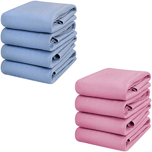 Utopia Bedding Set of 8 (34 x 36 inches) Waterproof Incontinence Pads Quilted - Washable & Absorbent Bed Pad for Adults and Kids - Pink and Blue