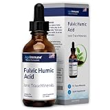 Fulvic Humic Acid 75 + Ionic Trace Minerals - Plant Derived in USA - Fulvic Acid Minerals Concentrate for Energy, Gut Health and Hydration- 1 gram of Liquid Supplement per Serving - 2 oz.