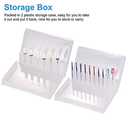 Homesen 16pcs conjunto de brocas de unha 3/32 '' de cerâmica de aço de tungstênio brocas de unha p