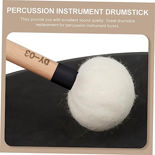 2 baquetas para batería con mango de madera y punta de fieltro, para práctica y percusión miniatura 6