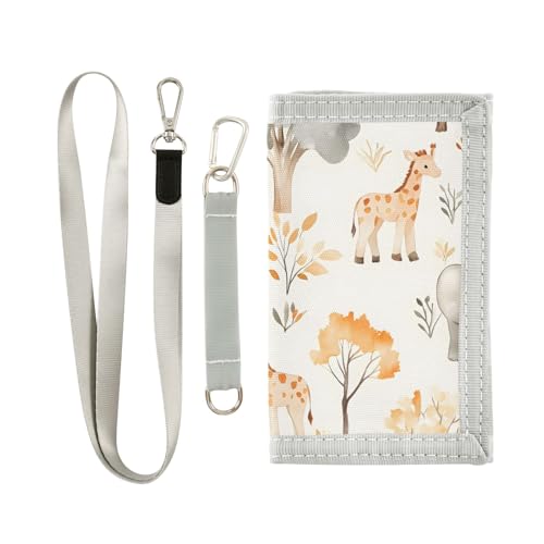 ALAZA Kids Wallets for Boys Girls Toddler Trifold Wallet Children Small Giraffe Tree with Zipper Coin Pocket