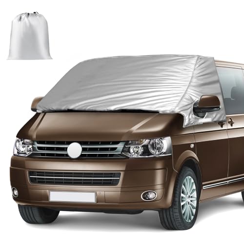 Opaltool Silver External Thermal Windscreen Cover for VW Transporter T5, VW Caddy 2010-2020, Luxury Front Windshield Protect Cover, Thermal Windscreen Cover for Campervan Van