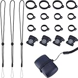 CRASPIRE 23Pcs 13-20mm Anti-Lost Lanyard Rings Set with 20Pcs Anti-Lost Silicone Rings Soft Pen Protective Holder Necklace Strap Pendant 3Pcs Adjustable Hanging Lanyards Replacement Multipurpose