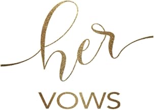 White and Gold His and Her Vows books wedding journal checklist planner bridal shower gifts for bride and groom (faux glitter) | His Sold Separately