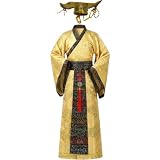 Muteitt Disfraz De Emperador Chino Antiguo para Hombre, Traje Tradicional De Rey Chino, Disfraces De Cosplay De Emperador con Sombrero para Halloween Y Carnaval.