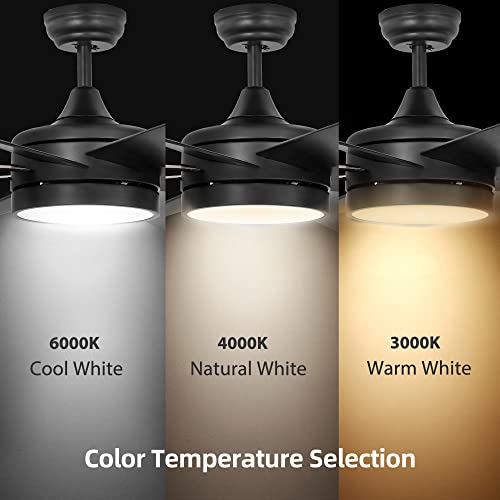 Yitahome Black 60 Inch Ceiling Fan With Light And Remote, Dc Fanlight For Indoor Outdoor, Modern Light Fan With Reversible 6 Speeds, 3 Color Temperatures, Memory Function, Quiet Motor #TOP1