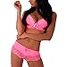 Produktbild Fashion4Young 4205 Damen Sexy Dessous-Set Bügel BH Spitze Push-Up Slip Unterwäsche (Cup: B/85, neonpink)