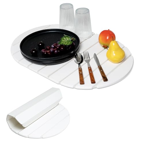 Stone Drying Mat for Kitchen Counter, Eco-friendly Fast Drying Collapsible Heat-resistant Dish Drying Mat, Instant Drying, 23.6"×15.3", Absorbent Diatomaceous Earth Mat for Utensils, Pots and Bottles -  EINZUFUF, Mat-Oval