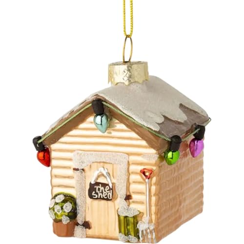 The Bridge Collection 2" Mini Christmas Garden Shed Ornament - Decorative She Shed Gardening Ornament for Christmas Tree- Gift for Gardeners by The Bridge Collection - Used condition - CA$13.25