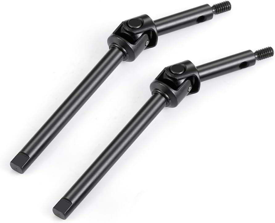 MORLORDY 2Pcs RC Carbon Steel Front Axle Shaft +4mm/ +8mm Extended Steering CVD Set for 1/24 RC Crawler Car SCX24 Deadbolt JLU C10 Gladiator Bronco Upgrades Parts (+ 4mm)
