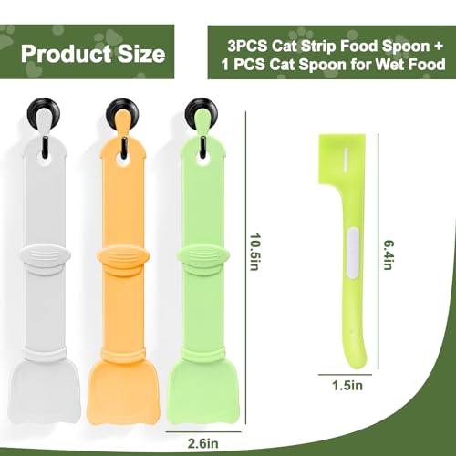 Mity rain 3PCS Happy Spoon for Cats with Cat Food Spoon for Wet Food, Cat Spoon for Cat Treats Squeeze Up, Liquid, Snack Cat Feeding Food Storage, Pet Food Can Supplies