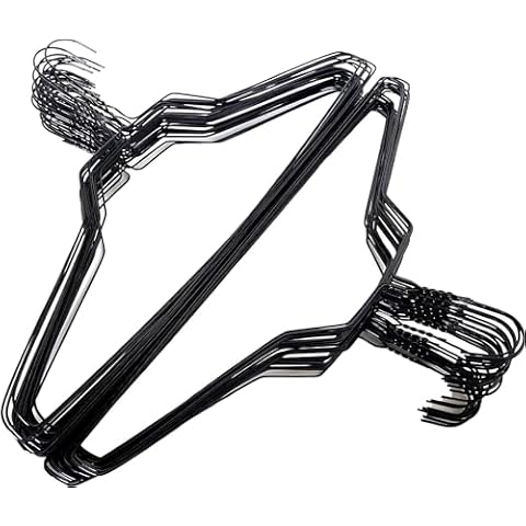 Homeneeds Wire Hangers 18" Standard Clothes Hangers … (50) (Black) Cover