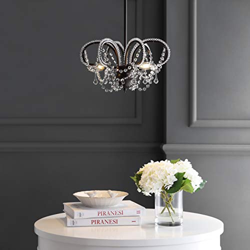 JONATHAN Y 16" Oil Rubbed Bronze 3-Light Iron and Crystal Chandelier, Adjustable Height Transitional Glam Pendant Light for Dining Room Kitchen, LED Bulbs Included JYL9521A by JONATHAN Y - Image 6