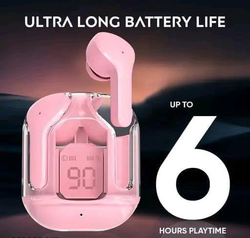 Image of Devani Mart UltraPods Max True Wireless Earbuds with Bluetooth 5.3, Enhanced Sound Quality, Touch Control,Battery Life, Noise Cancellation & Comfortable Fit (Pink)