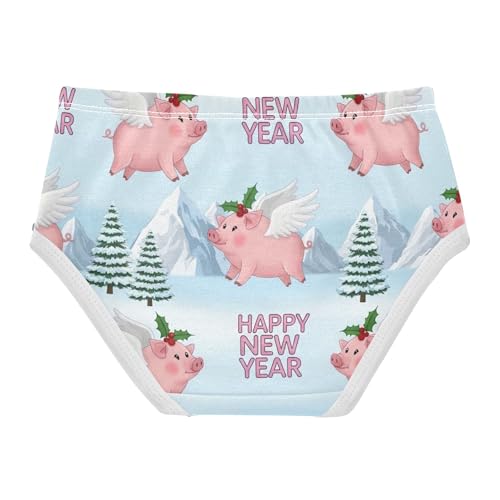 Pink Pigs Wings Christmas Piggy Cute Panties Girl Girls Underwear Toddler Cotton Fun Print Underpants Briefs 2t2