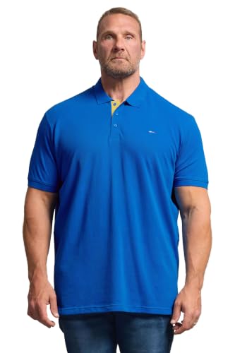Image of BadRhino Big & Tall Blue & Yellow Contrast Polo Shirt - Men's - Plus Size Curve