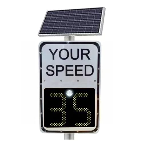 NICHOY 20''X27'' Solar Powered Radar Speed Limit Sign - LED Speed Limit Radar Detective Display,Radar Feedback Sign,Applicable to Highways,Speed-Limited Roads(C,50 * 70cm)