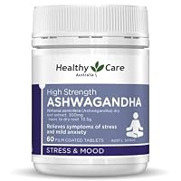 Healthy Care High Strength Ashwagandha - 60 Tablets | Relieves symptoms of stress & mild anxiety