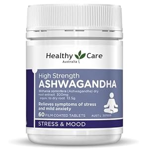 Healthy Care High Strength Ashwagandha - 60 Tablets | Relieves symptoms of stress & mild anxiety