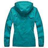 Blu Apparel Wasserdichte Regenjacke mit Kapuze für Damen (20, Blaugrün)