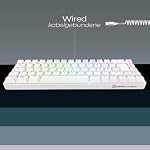 Neu 2024 - K208 Kompakte TKL-Kabelgebundene Tastatur (DE-QWERTZ) 69 Tasten RGB - Abnehmbares USB Type C Kabel Plug & Play - PC/PS4/PS5/Xbox - 23 Anti-Ghosting-Tasten (Weiß) – Bild 2