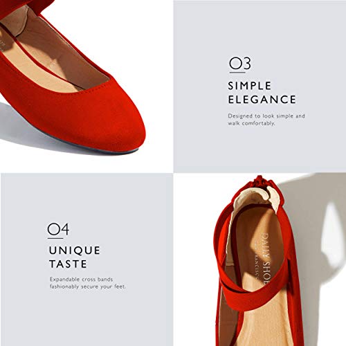 DailyShoes Women's Classic Ankle Strap Comfy Pointed Toe Casual Comfort Slip-On Flat Shoes - Image 4