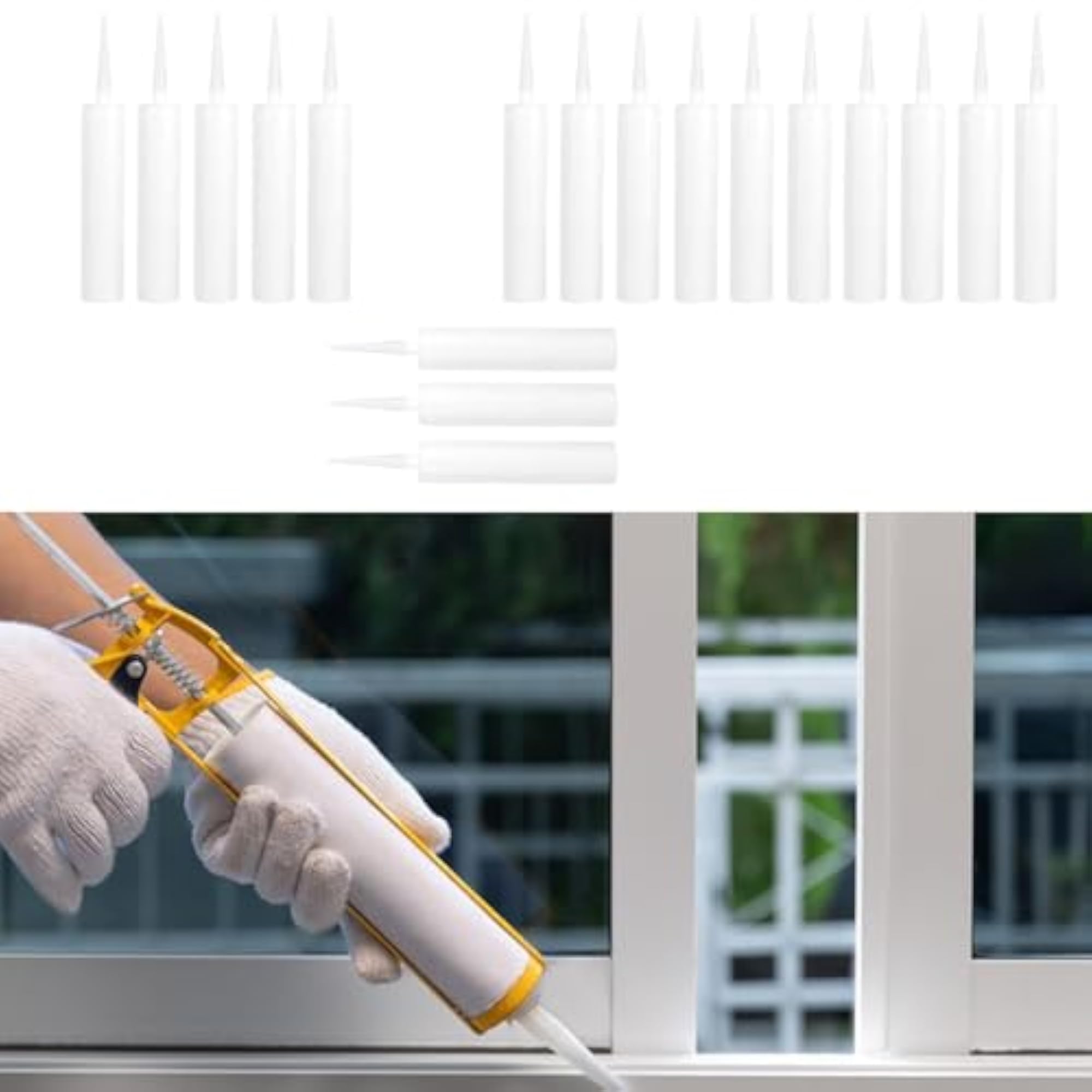 Empty Caulk Tubes Fillable Filling Cracks 310Ml, 5Pcs