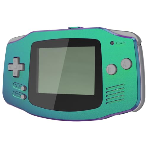 Image of IPS Ready Upgraded eXtremeRate Chameleon Green Purple Replacement Shell Full Housing Cover & Black Screen Lens for Gameboy Advance - Compatible with Both IPS & Standard LCD - No Console & IPS Screen