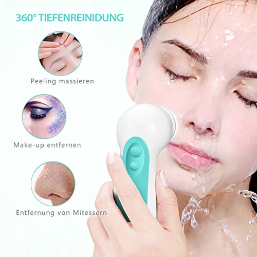 Waterproof Facial Cleansing Spin Brush Set with 5 Exfoliating Brush Heads - Electric Face Scrubber Cleanser Brush by CLSEVXY - Face Brush for Gentle Exfoliation and Deep Scrubbing - Thumbnail 7