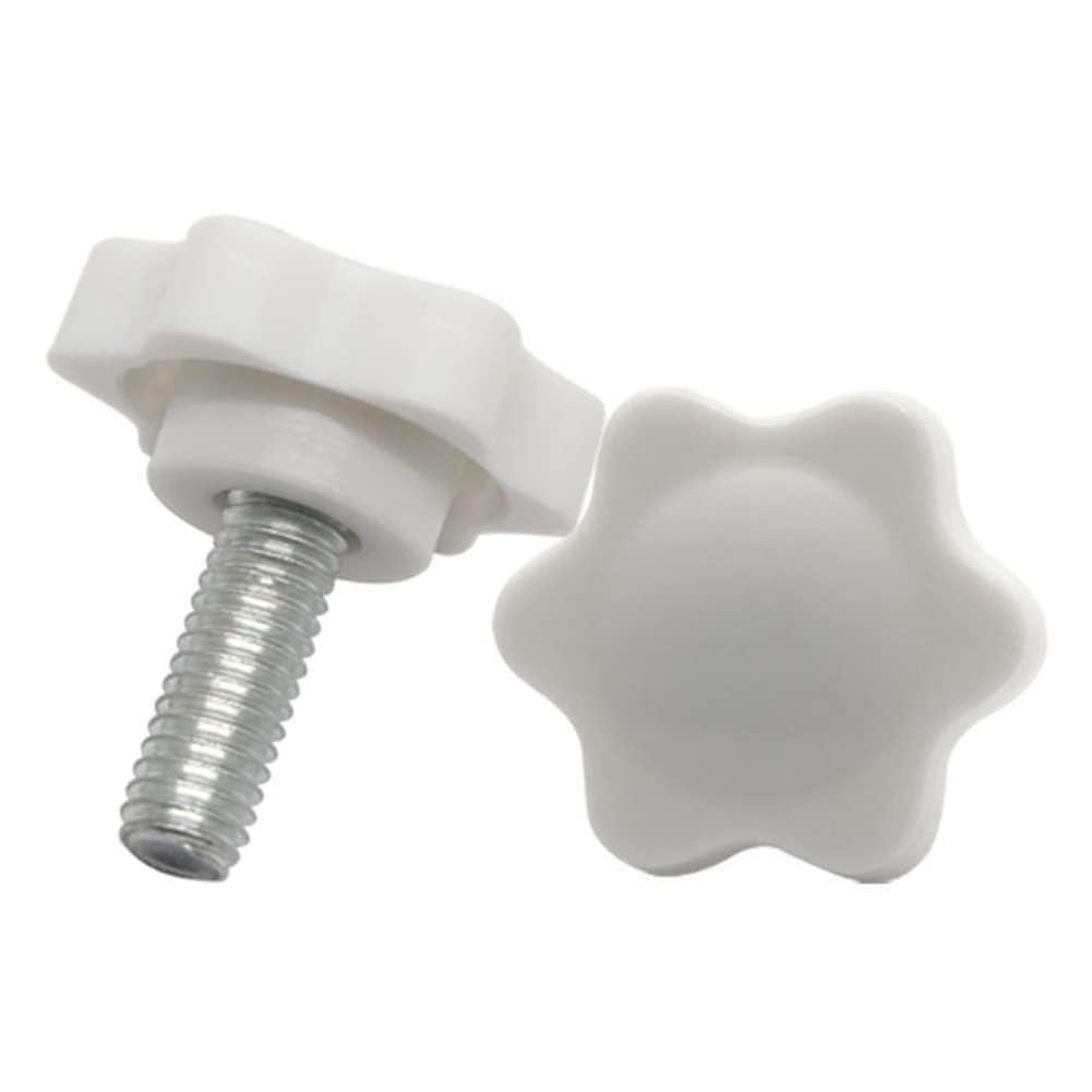 Tornillo de cabeza estrellada Tornillos moleteados con mango de estrella, M6, M8, M10, rosca de 38mm, cabeza de 12-50mm, color blanco, paquete de 5(M10*25mm)