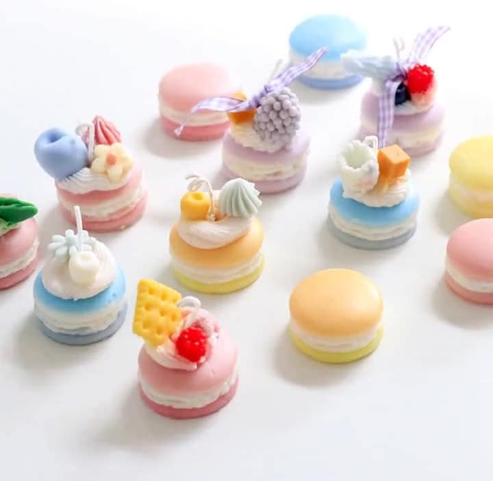 Shadowplay Candles 3D Macaron Silicone Mould for Wax Melts and Baking, Pink