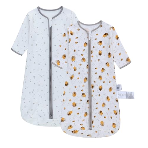 Image of Miracle Baby Long Sleeve Sleep Sack 2-Pack, 100% Cotton Wearable Blanket Baby Sleeping Bag for Newborn Infant Toddler