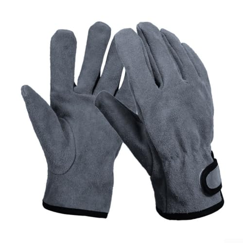GANCEI Gants de cheminée résistants à la chaleur 40,6 cm, 500 °C – Cuir ignifuge pour cheminée, poêle à bois, feu de camp, barbecue, grill, soudage MIG (gris)