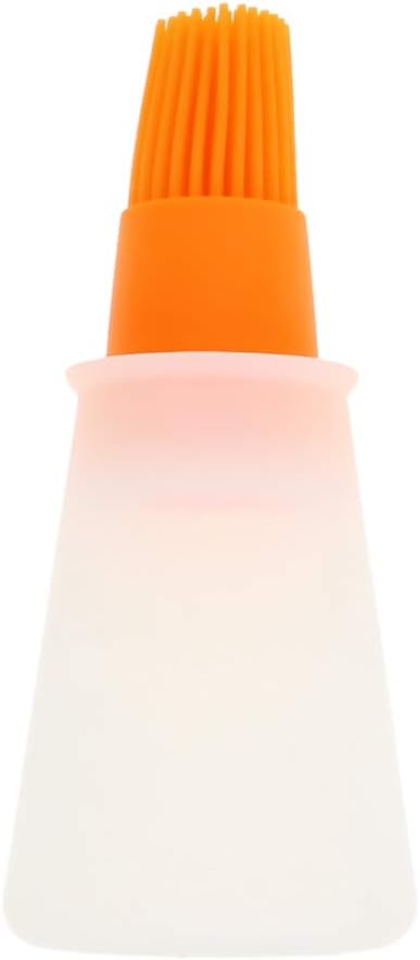 Bettomshin BBQ Basting Brushes Silicone Grill Barbecue Baking Pastry Oil Honey Wine Sauce Bottle Brush for Barbecue Cooking Frying Orange 1Pcs，Gifts for Christmas