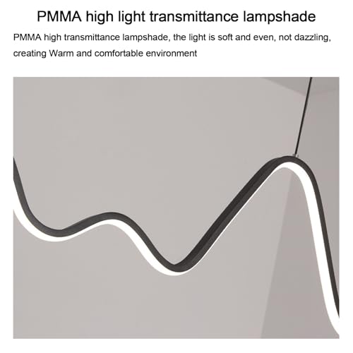 Lustre à vagues créatives à LED variable 2700K-6500K avec sa télécommande - 5