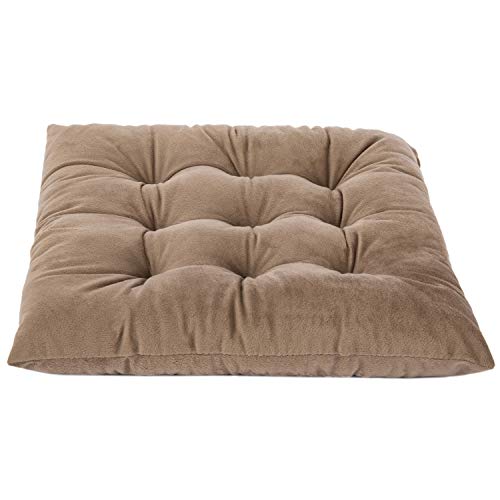 Wonder Miracle 4 Pack Seat Cushion/Chair Cushion Pads For Dining Chairs, Office Chair, Car, Floor, Outdoor, Patio，Machine Wash & Dryer Friendly (Flannel 16"×16", Light Camel) #TOP3