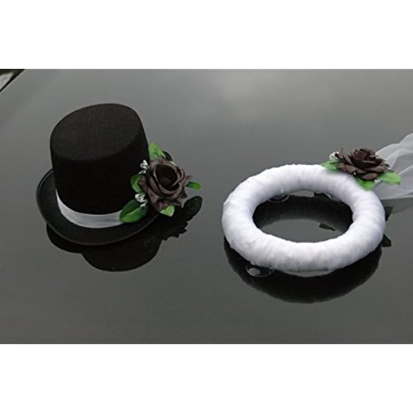 Фата и шляпа — автомобильное украшение Rose Car, свадебное украшение Wedding® (черное)