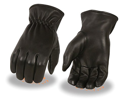Men's American Deer Skin Blk Leather Gloves Unlined with Cinch Wrist Soft Summer (L Regular)