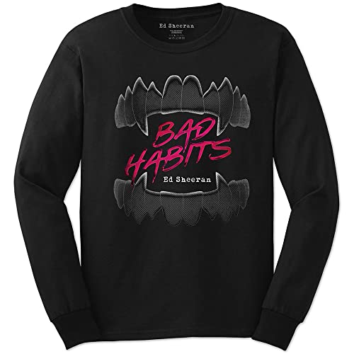Ed Sheeran Bad Habits Official Tee T-Shirt Mens Unisex (X-Large) Black