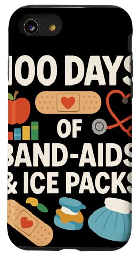 100 Days Of Band Aids And Ice Packs �X�N�[���i�[�X �X�}�z�P�[�X iPhone SE (2020) / 7 / 8 �p