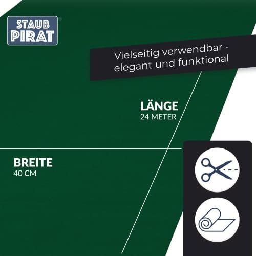 Staubpirat Table Runner 40 cm Wide, 24 m Long with Perforation in 12 Colours for Decorating and Gifting, Decoration Table Runner for Events Wedding Birthday Colour Dark Green
