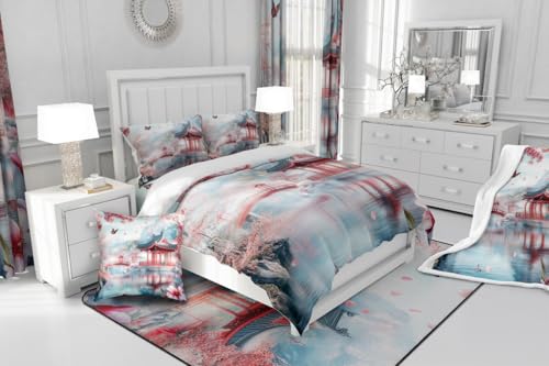 Housse de couette cerisier 240x260 coton contre la literie terne
