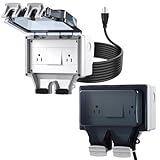 Outdoor Electrical Outlet Box with 16.4Ft 14 AWG Extension Cord, IP66 Waterproof Outlet Box with Switch & Light Indicator, NEMA 5-15R, Lockable Cover & Deepened Cover for Gardens, and Outdoor Use