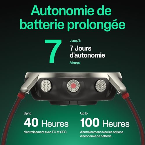 Polar Grit X Pro Titan Montre De Sport Avec Bracelet Cuir Perforé Taille Du Bracelet : / Affichage 1.2 Bluetooth 41 G - vue 7