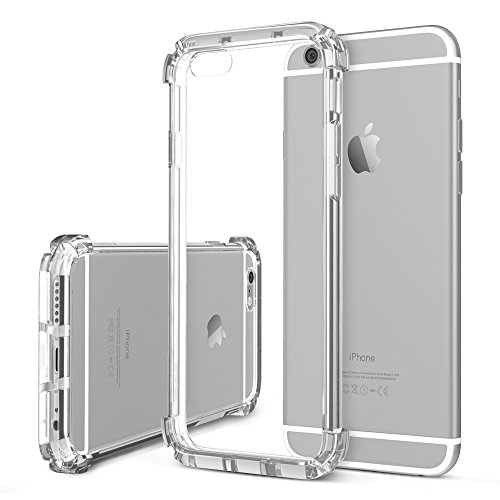 iPhone 6s Case, ESR [Bumper Cushion] iPhone 6s Crystal Clear Hybrid Case Hard Back Panel + Soft Rubber Bumper Shock Absorbent Corner Protection for iPhone 6 (2014) / iPhone 6s (2015) (Clear)