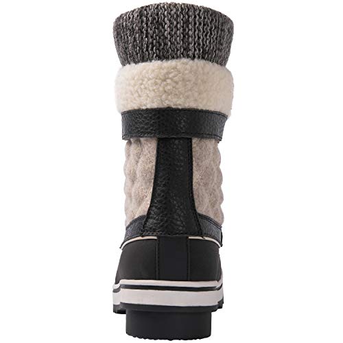 GLOBALWIN Snow Boots For Women Black/Beige Women's Winter Boots 9M - Thumbnail 5