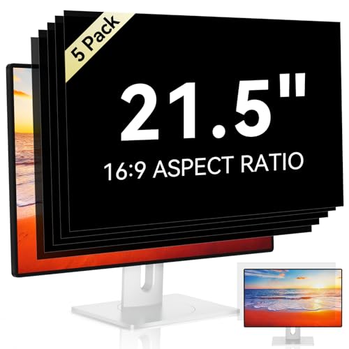 Mamol [5-Pack] 21.5 Inch Computer Privacy Screen for 16:9 Widescreen Monitor, Anti Glare Anti-UV Eye Protection Desktop PC LED Monitor Filter, Removable Anti-Scratch Screen Film 21in