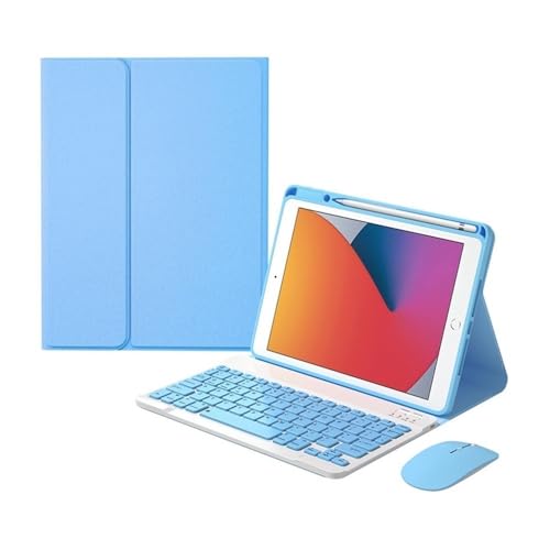 Kit Clavier adapté pour iPad Pro 12,9 Pouces Bleu avec Fente Stylo et Souris Sans Fil