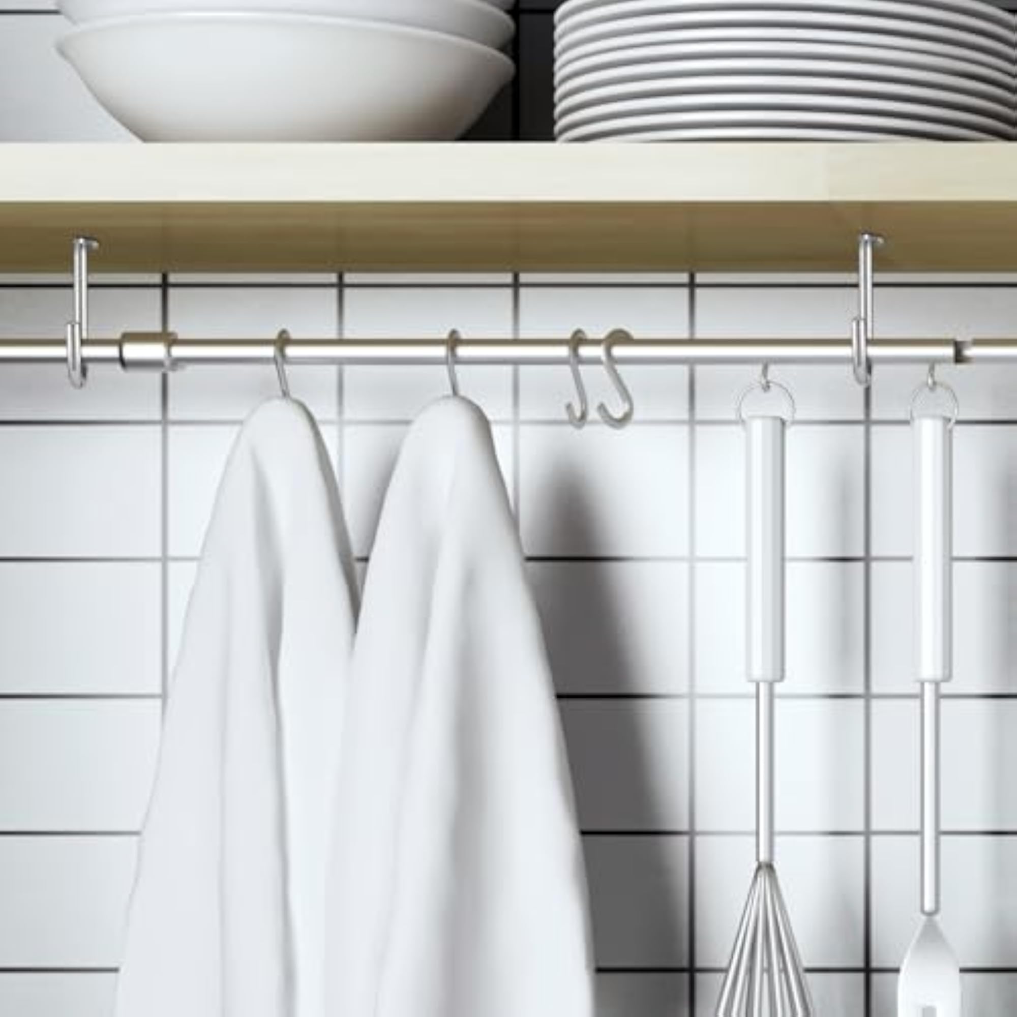 4 Pcs Closet Rod Center Support Wall Mount Brackets